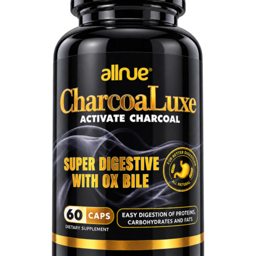 ETIQUETA FRONTAL CHARCOALDELUXE (1) Charcoal Luxe - Super Digestive With OX Bile - 60 Capsulas