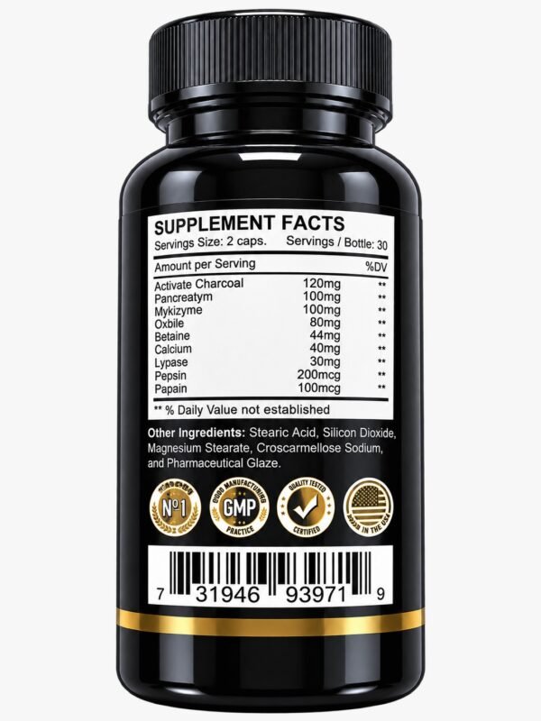 Charcoal Luxe - Super Digestive With OX Bile - 60 Capsulas